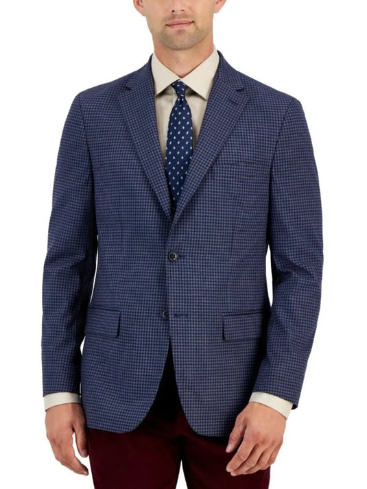 Translation missing: en.Tommy Hilfiger Men's Trevor Houndstooth Modern-Fit Sport Coat Blue Burgundy-40L