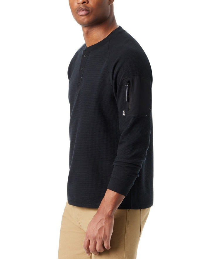 Translation missing: en.Bass Outdoor Henley T-Shirt Men's Large Black Relaxed Fit Performance Thermal
