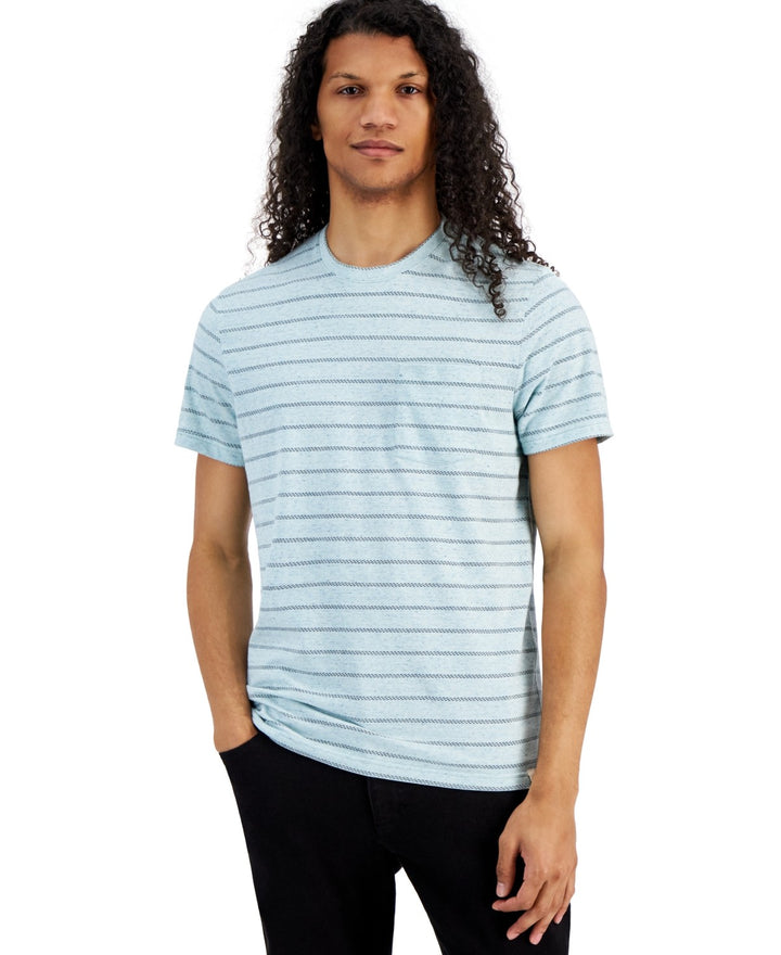 Translation missing: en.Sun + Stone Men's Aaron Regular-Fit Stripe Pocket T-Shirt Pastel Cloud-Small