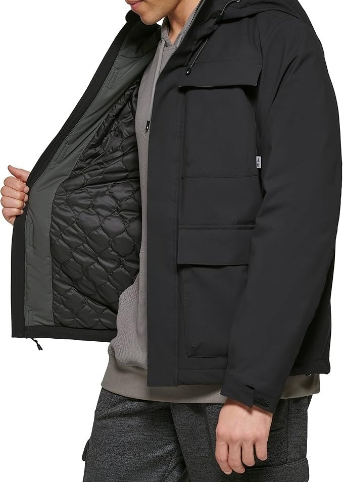 Translation missing: en.Bass Outdoor Men's Storm Rider Hooded Tech Utility Jacket Black-2XL