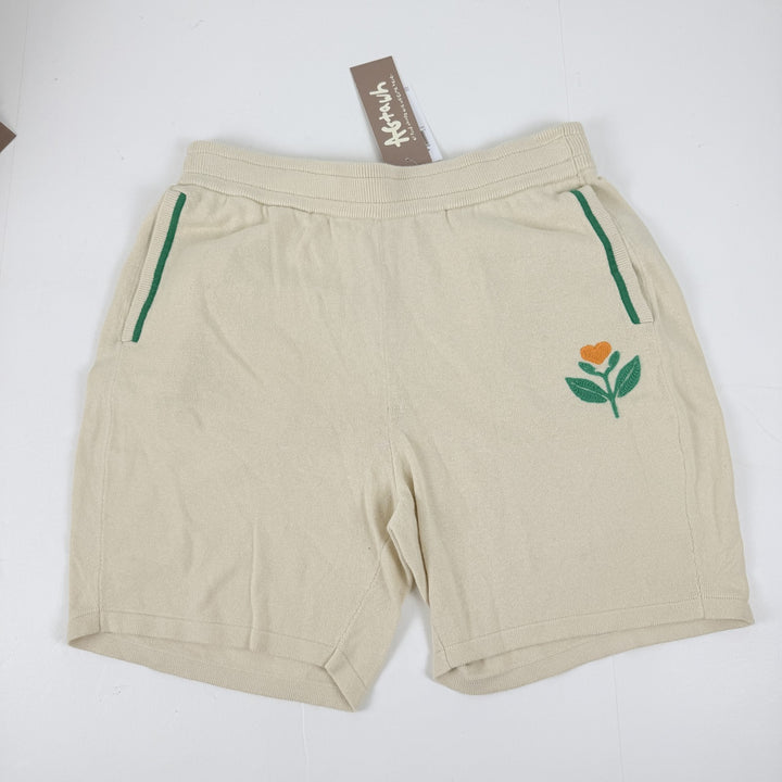 Translation missing: en.All Good Things Are Welcome Here French Terry Cotton Tennis Shorts Cream-XL