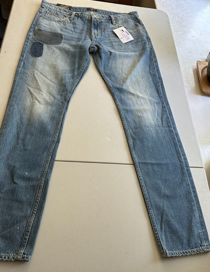 Translation missing: en.7 for All Mankind the Stacked Skinny Jeans in Saturday Afternoon Blue-34/34