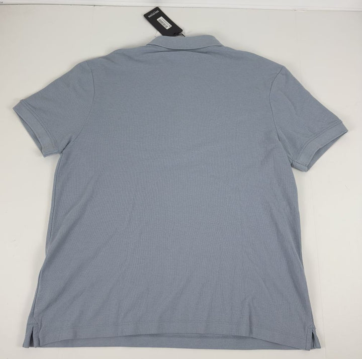 Translation missing: en.True Religion Polo Shirt Mens Small Sky Blue Logo Damask Cotton Blend Short Slve