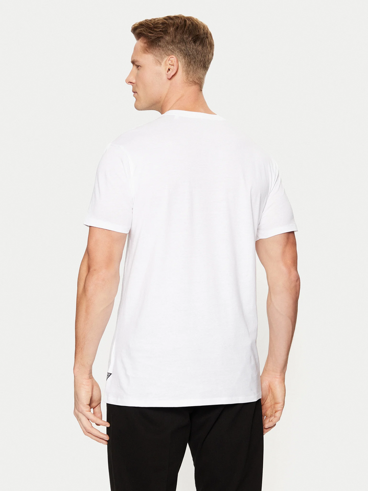 Translation missing: en.Guess Men's T-Shirt Size 2XL Pure White Slim-Fit Embossed Velvet Logo Graphic