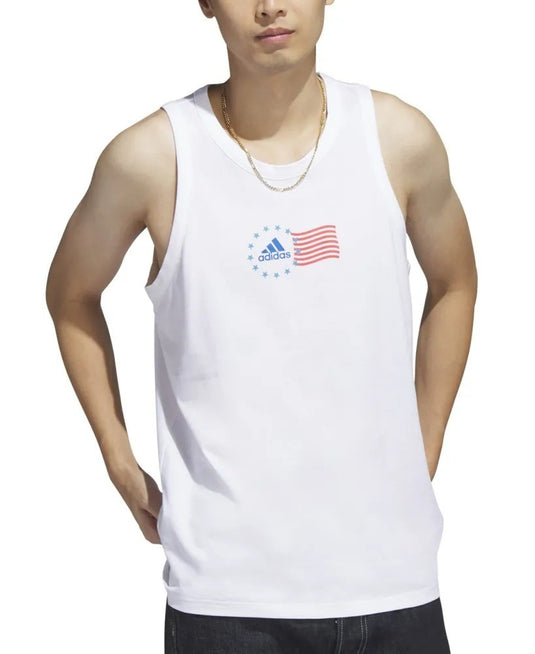 Translation missing: en.adidas Men's American Flag Tank - White-XL