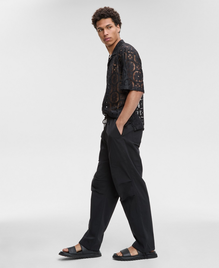 Translation missing: en.Mode of One Men's Regular-Fit Stretch Ripstop Parachute Pants Black-Medium