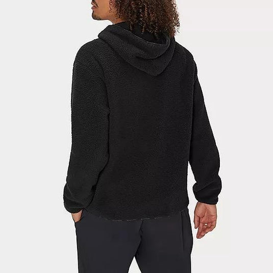 Translation missing: en.Champion Solid Faux-Shearling Pullover Hoodie in Black-Size Large