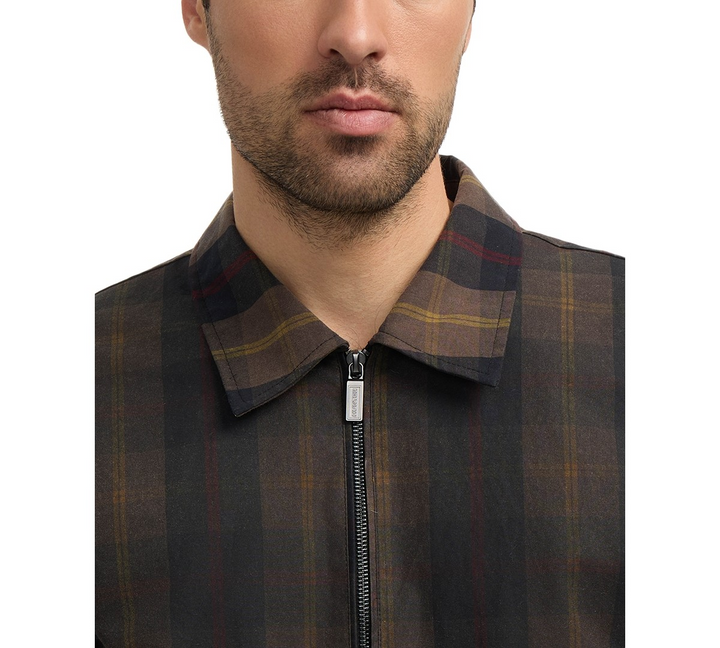 Translation missing: en.Hunter Men's Foster Wax Trucker Jacket Size Large Brown Plaid Cotton Water Repel