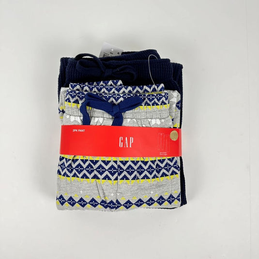 Translation missing: en.Gap Mens 2Pk. Waffle-Knit Jogger-Leg Pajama Pants Navy &amp; Fair Isle Grey-Large