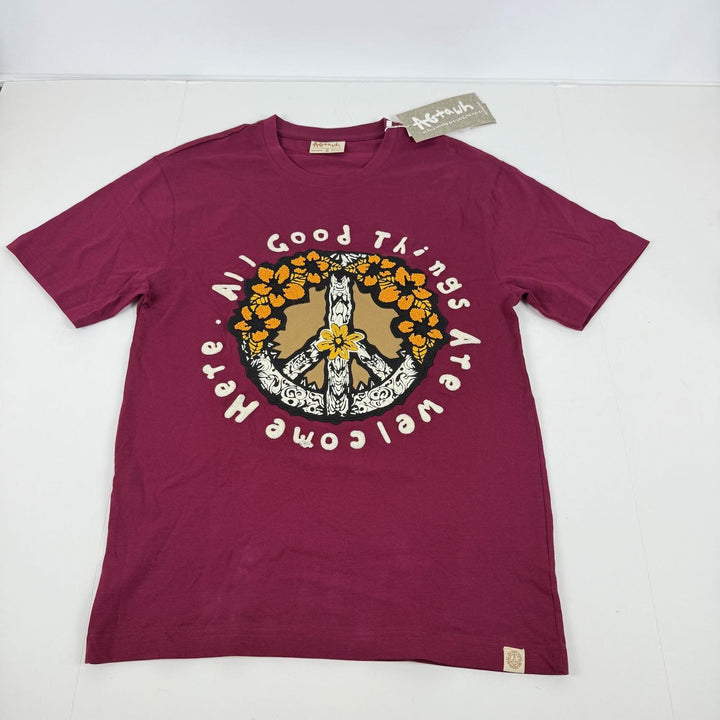 Translation missing: en.AGTAWH All Good Things T-Shirt Men's Small Cabernet Peace &amp; Good Things Embroid