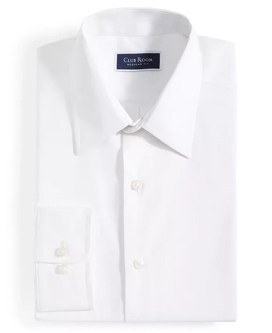 Translation missing: en.Club Room Men's Regular-Fit Dress Shirt Bright White 15-15.5 34/35
