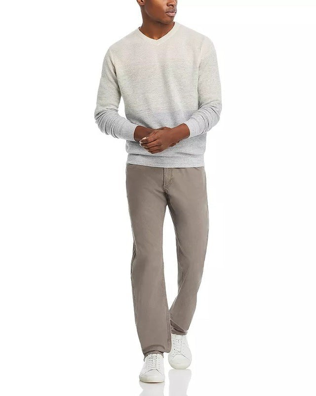 Translation missing: en.Peter Millar Crown Crafted Camden High V Neck Striped Sweater British Gray-Large