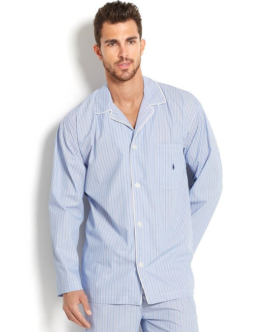 Translation missing: en.Polo Ralph Lauren Mens Big &amp; Tall Blue Men's Pajama Top - Andrew Stripe-1XLT