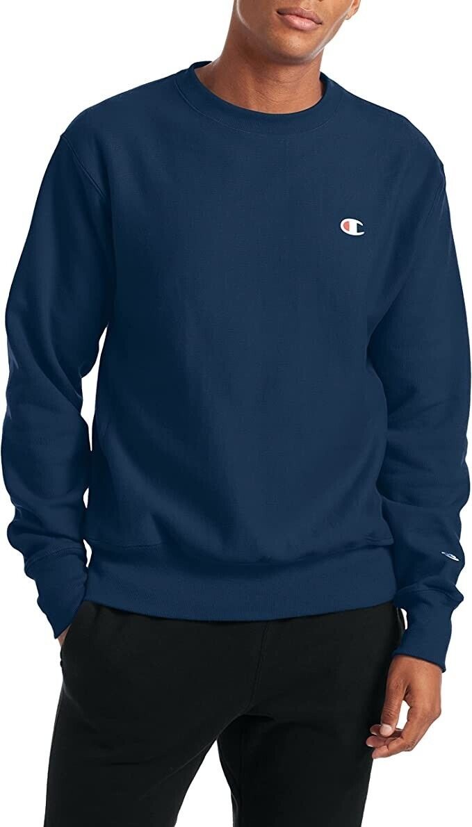 Translation missing: en.Champion Men's Classic-Fit Reverse Weave Logo Crew SweatShirt Jetson Blue-Small