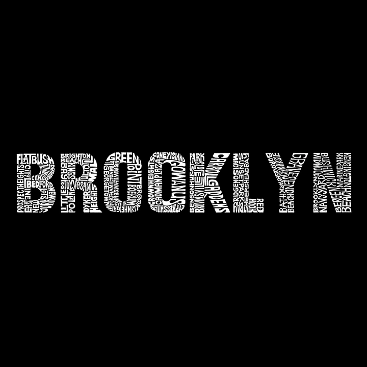 Translation missing: en.La Pop Art Men's Word Art Long Sleeve T-Shirt- Brooklyn Neighborhoods Black-2XL