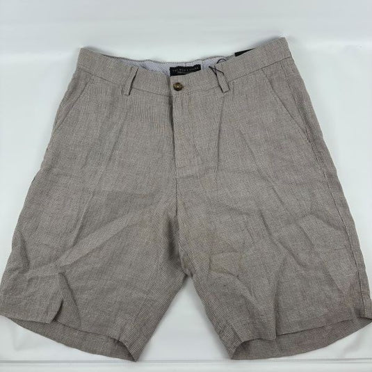 Translation missing: en.The Men's Store at Major Dept Store Linen Micro-Houndstooth Sport Shorts Tan-32