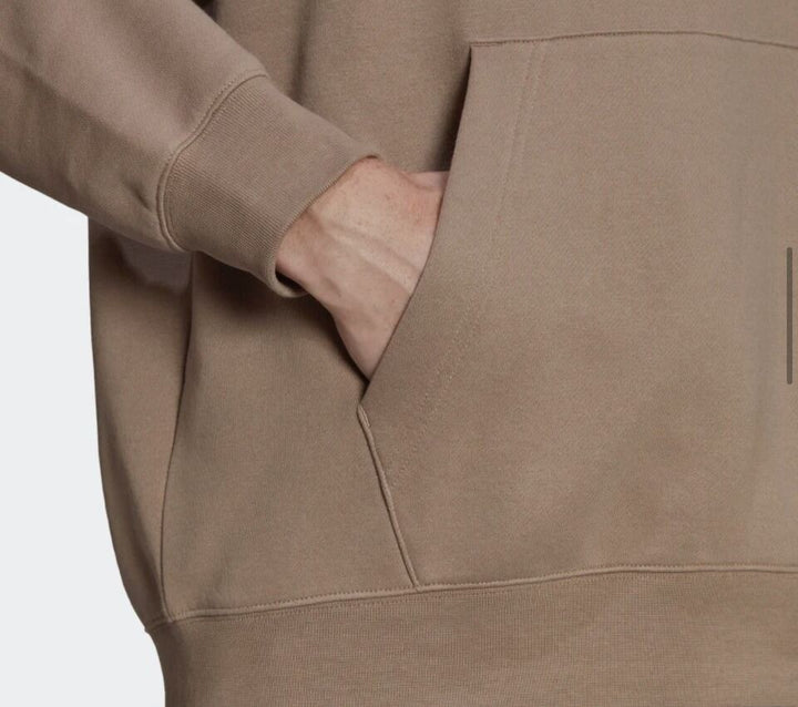 Translation missing: en.adidas Mens Trefoil Linear Regular-Fit Hoodie Chalky Brown 2XL