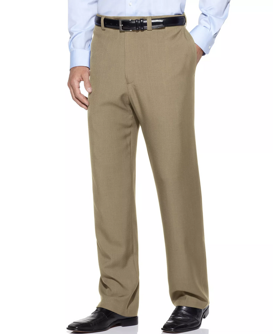 Translation missing: en.Haggar Men's Dress Pants 42x32 Taupe Eclo Stria Classic Fit Flat Front