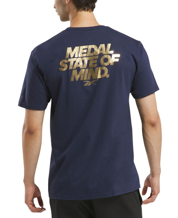 Translation missing: en.Reebok Men's Medal State of Mind Graphic Regular-Fit T-Shirt Navy-Size Large