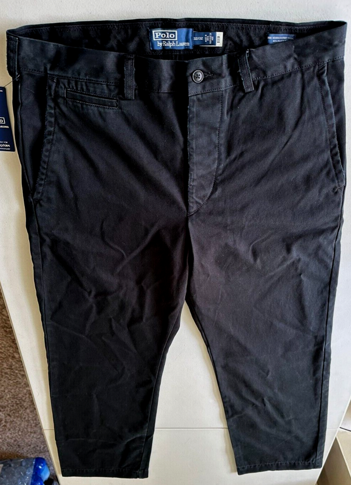Translation missing: en.Polo Ralph Lauren Men's Heritage Twill Relaxed Fit Buckle Tab Pants Black-32/32