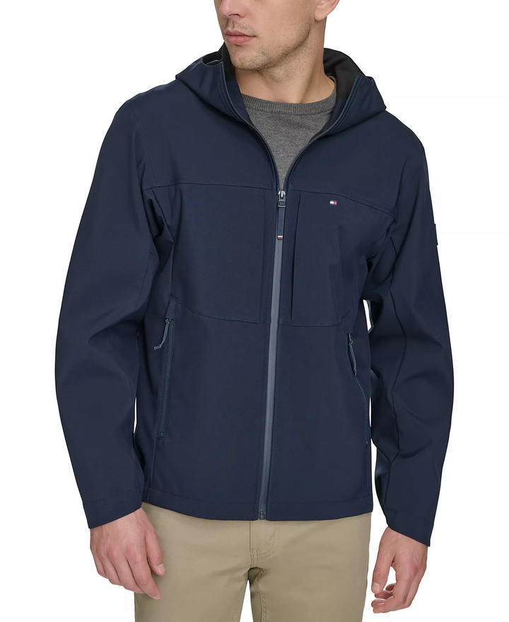 Translation missing: en.Tommy Hilfiger Men's Rain Jacket Size Large Navy Water Wind Resist Softshell