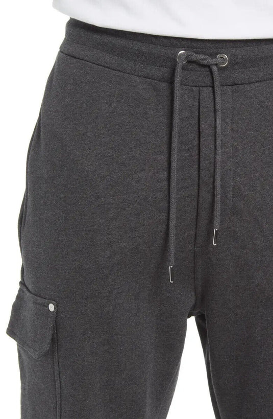 Translation missing: en.FRAME Men's Slim Fit Cotton Blend Cargo Joggers in Dark Gris Grey-Size Small
