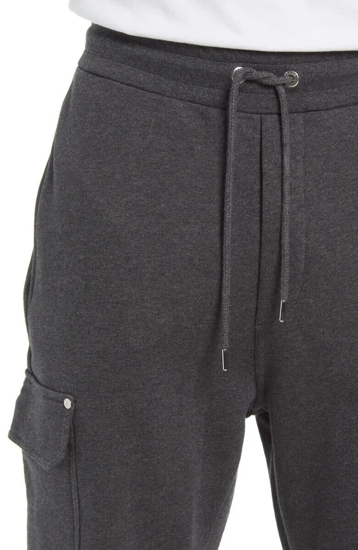 Translation missing: en.FRAME Men's Slim Fit Cotton Blend Cargo Joggers in Dark Gris Grey-Size Small
