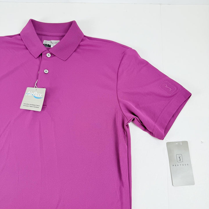 Translation missing: en.PGA TOUR Mens Regular fit Short Sleeve Polo Shirt Wild Aster Pink-Small