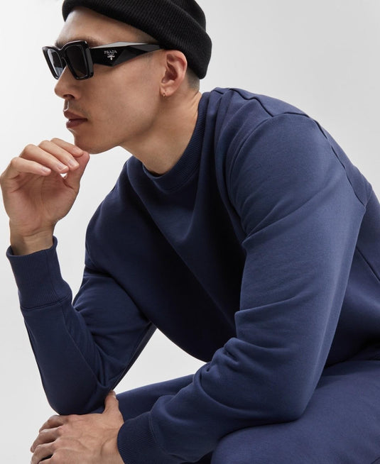 Translation missing: en.Mode of One Men's Relaxed-Fit Fleece Sweatshirt in Caspian Waters Blue-Large