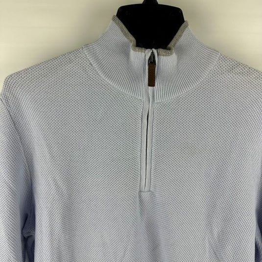 Translation missing: en.The Men's Store Cotton Birdseye Regular Fit Half Zip Mock Neck Sweater Blue-Med