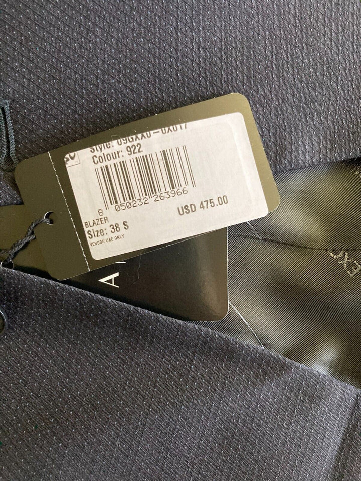 Translation missing: en.AX Armani Exchange Men's Modern-Fit Wool Pindot Blazer in Midnight Blue-38S