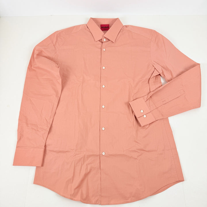 Translation missing: en.Hugo by Hugo Boss Dress Shirt Men's 16.5 34/35 Lt Pastel Red Kenno Slim-Fit