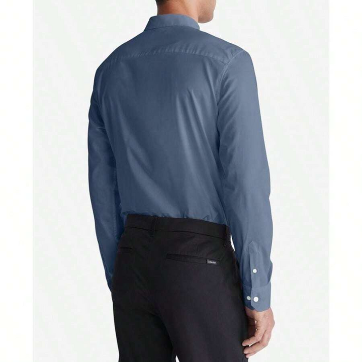 Translation missing: en.Calvin Klein Men's Slim-Fit Refined Button-Down Shirt Infinity Blue-XL