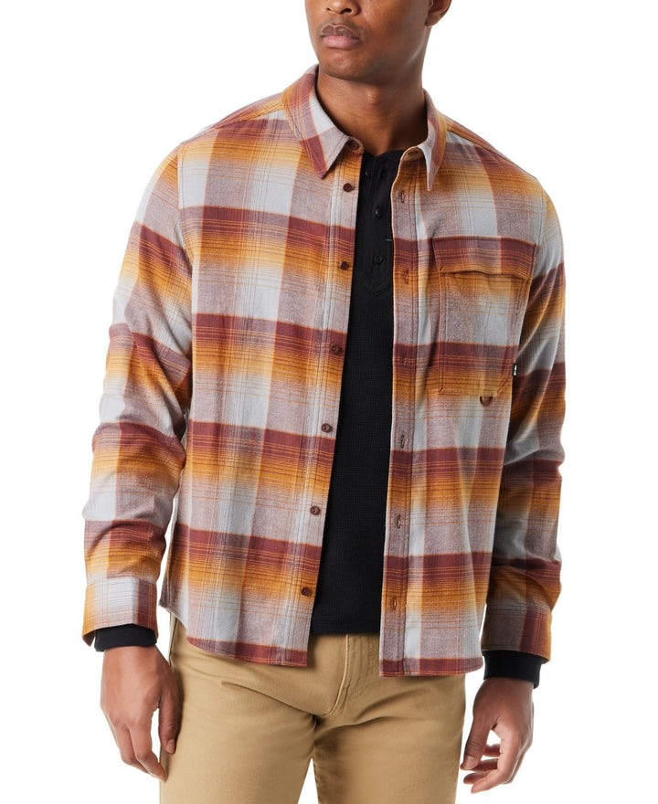 Translation missing: en.Bass Outdoor Flannel Shirt Men's Size Large Sequoia Classic Fit Plaid Stretch