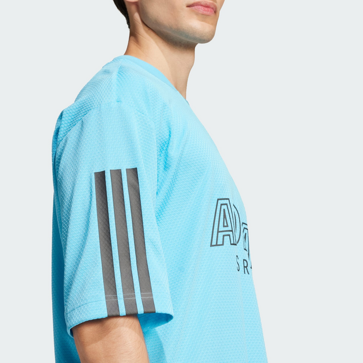 Translation missing: en.Adidas House Of Tiro Graphic Logo T-Shirt Bright Cyan Blue Black-Medium