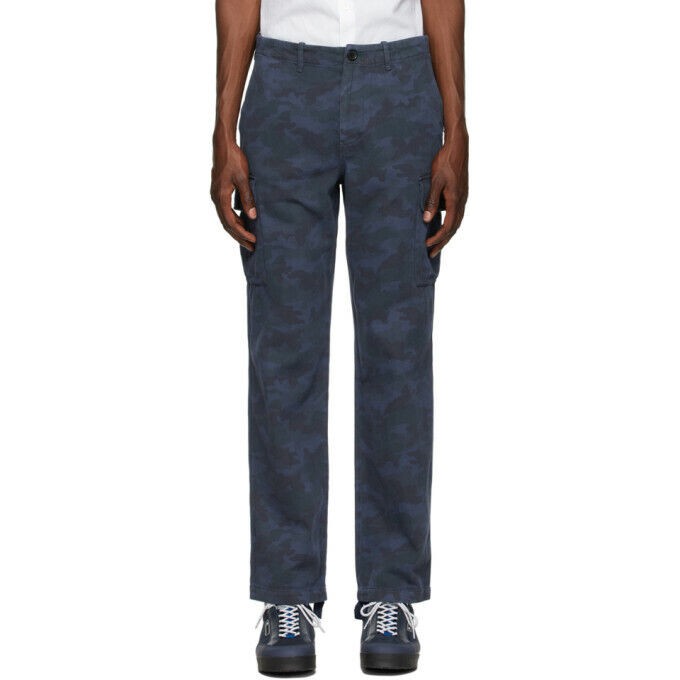 Translation missing: en.Ps Paul Smith Camo Print Military Cargo Pants in Blue Multi-Size 30x32