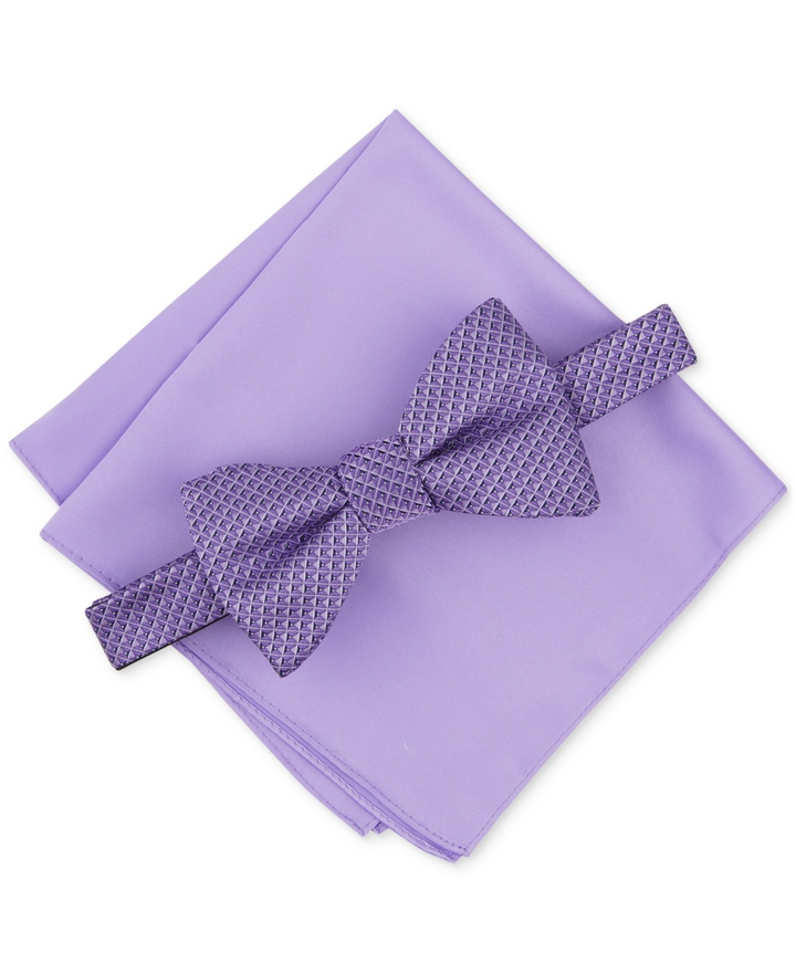 Translation missing: en.Alfani Men's Textured Bow Tie &amp; Pocket Square Set Wedding Formal Volume Pricing