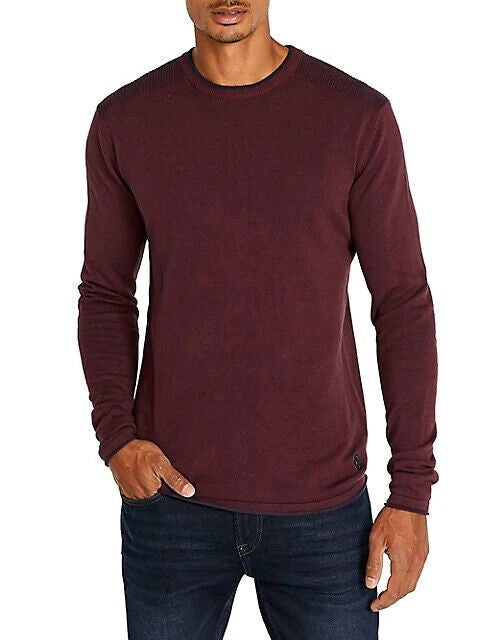 Translation missing: en.Buffalo David Bitton Warell Cotton Crew Neck Sweater Fico Burgundy-Size XL