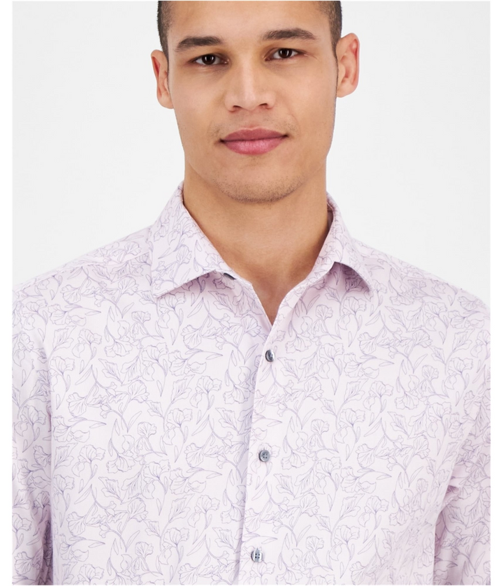 Translation missing: en.Bar III Men's Slim-Fit Abstract Floral Dress Shirt Pale Rose-14-14.5 32/33