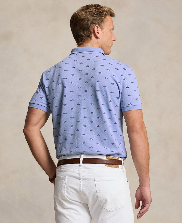 Translation missing: en.Polo Ralph Lauren Polo Shirt Men's Large AOP Blue Classic-Fit Monogram Stretch