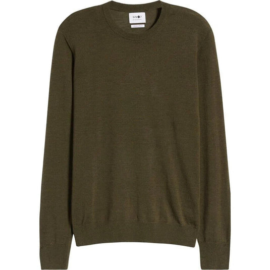 Translation missing: en.NN07 Men's Harry Merino Wool Pullover Sweater in 321 Dark Green Melange-Medium