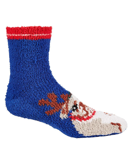 Translation missing: en.Club Room  Lot of 3 Cozy Holiday Reindeer Bull Dog Socks Blue Multi-One Size