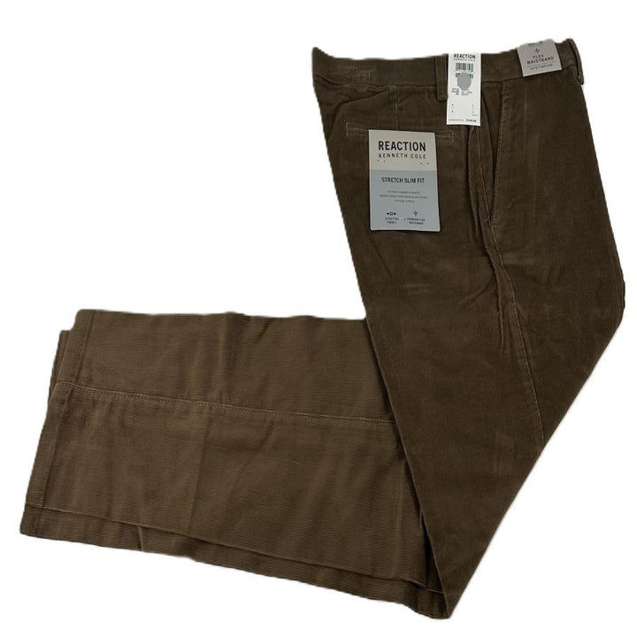 Translation missing: en.Kenneth Cole Reaction Men's Slim-Fit Stretch Corduroy Pants Camel KC80123-34x30