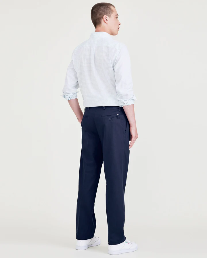 Translation missing: en.Dockers Signature Khaki Pants Navy 33x30 Classic Fit Stain Defender Pleated