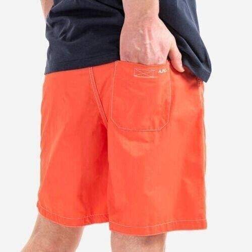 Translation missing: en.A.P.C. Men's Louis Solid Regular Fit Swim Trunks in Coral-2XL