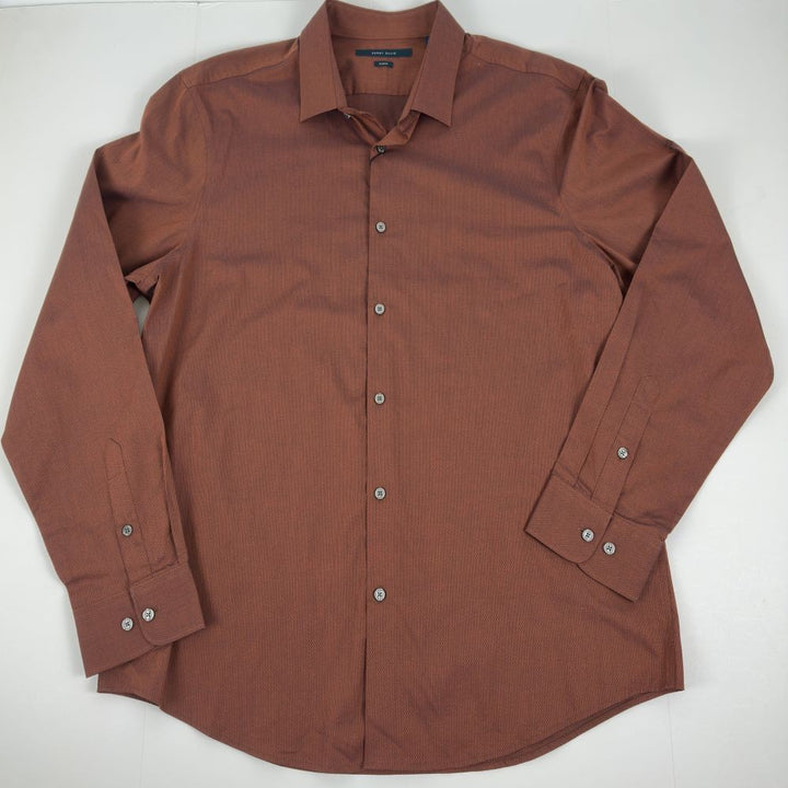 Translation missing: en.Perry Ellis Slim-Fit Spill Resistant Dobby Woven Shirt Potters Clay-2XL