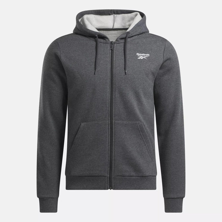 Translation missing: en.Reebok Identity Full-Zipper Sweatshirt Dark Grey Heather Size Small Fleece Logo
