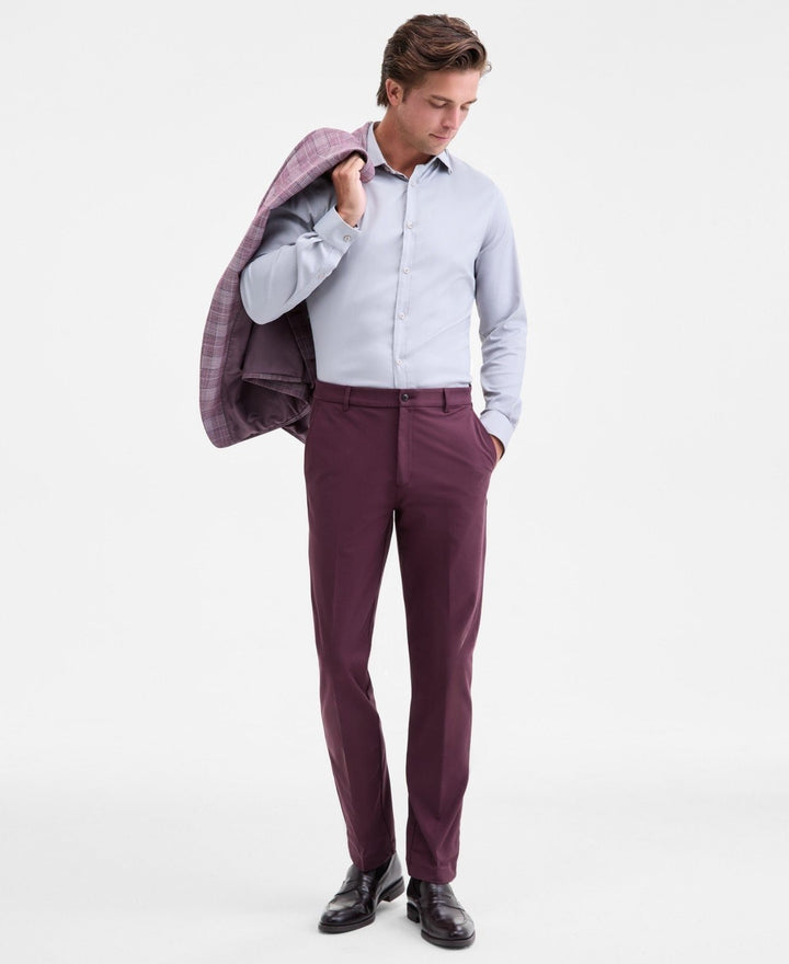 Translation missing: en.Michael Kors Men's Major Reg Fit Cotton-Blend Dress Pants Berry Red-33x30