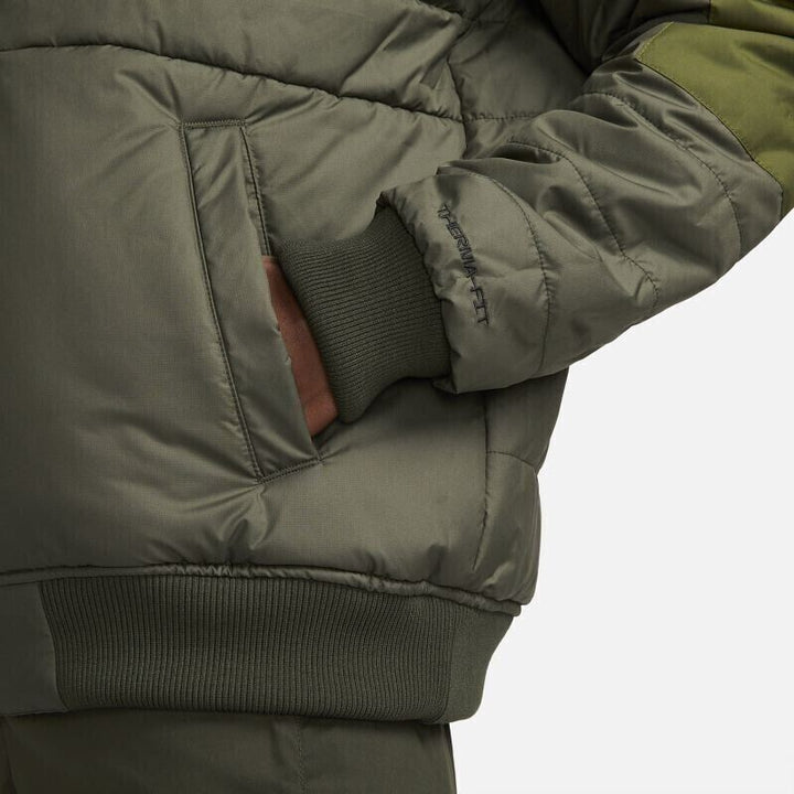 Translation missing: en.Nike Therma-FIT Legacy Reversible Water Repellent Bomber Jacket in Rough Green-M