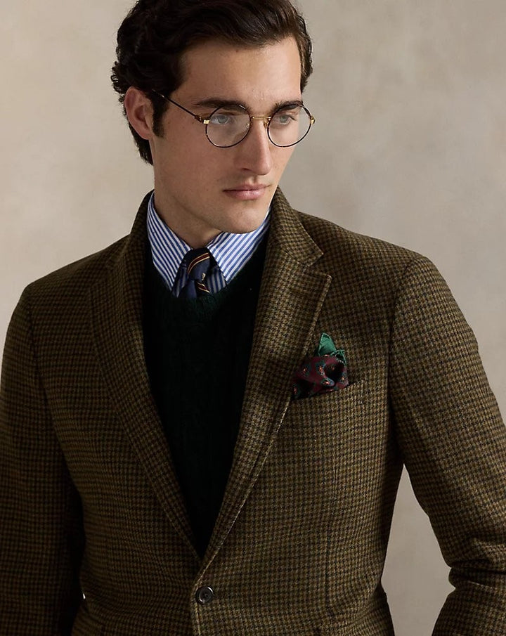 Translation missing: en.Polo Ralph Lauren Men's Modern Houndstooth Wool-Blend Sport Coat Olive/Loden-44L